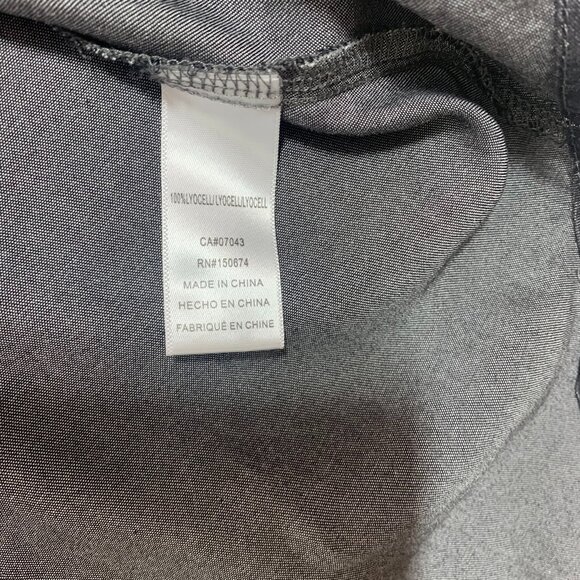 long sleeve shirt dress dark grey button down tunic sz SMby STANDARD GRACE - Picture 15 of 16